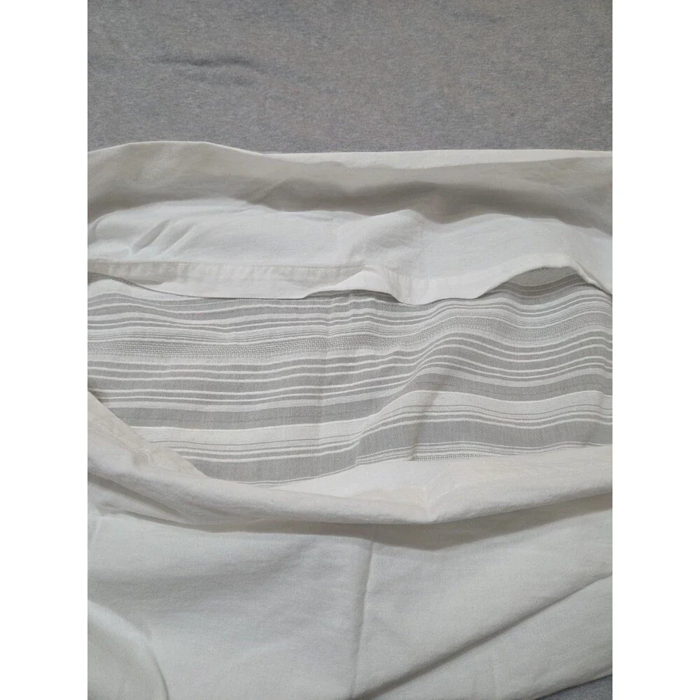 Pottery Barn Euro Decorative Pillow Cover 26 x 26 Cotton Gray White Stripe K4.1